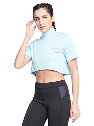 Image of Clovia Women's Comfort-Fit Active Crop Top - Yellow