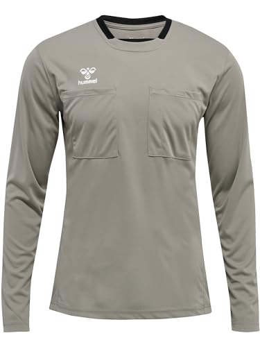 hummel Men's Hmlreferee Chevron Jersey L/S, Steeple Gray, Large