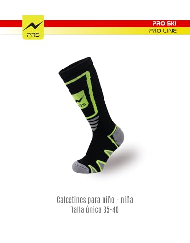 PRS calcetines térmicos de esquí para niños, cómodos y ergonómicos, de algodón térmico; calcetines de montaña y snowboard, 2 pares, negro - imagen 6