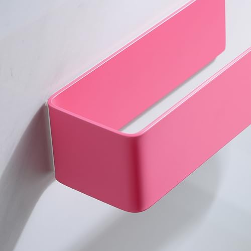 Taozun Hand Towel Holder Pink Hand Towel Rack, Stainless Steel Adhesive Towel Bar Towel Ring for Bathroom, Kitchen Towel Holder No Drilling (8 inch)