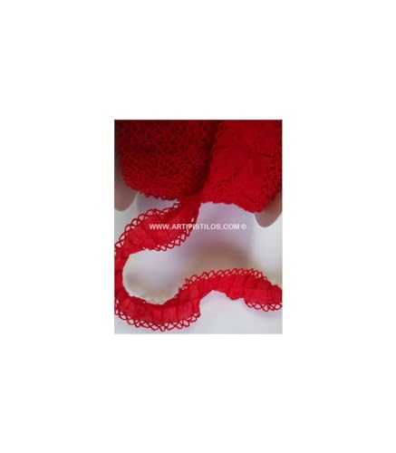 Artipistilos® Puntilla Hilo Ganchillo - 1 Metro De Largo X 2 Cms. De Ancho, Rojo - Puntilla Hilo Ganchillo