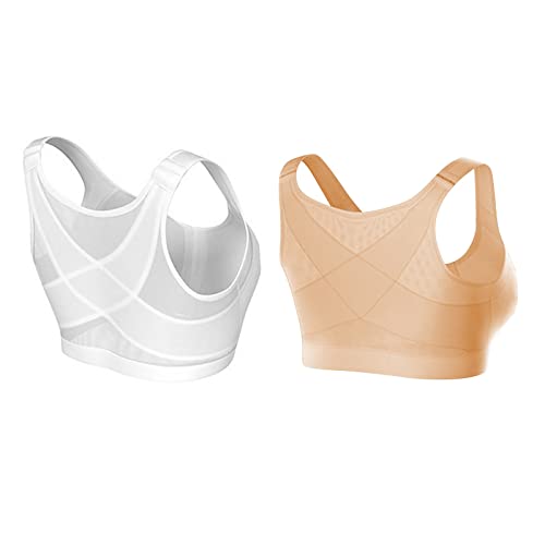 Genérico Brasiers Corrector de Postura, Brasier de Soporte de Postura inalámbrico, Transpirable, Cierre Frontal, Ropa Interior para Mujer, Yoga, Deportes