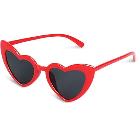 Red Vintage Heart Shaped Sunglasses for All Cover