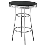 Coaster Home Furnishings 2405 Contemporary Bar Table, Silver