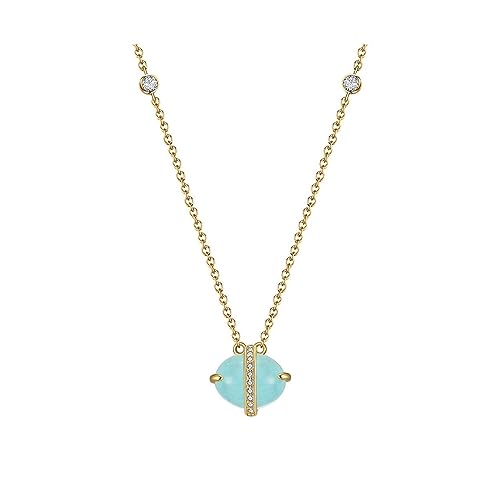 Pendentif Aigue-Marine Naturelle et Collier Argent 925 Bijoux Femmes