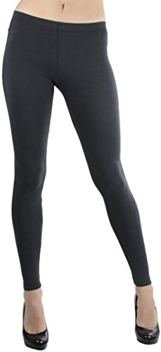 Image of ToBeInStyle Women's Skinny Fit Cotton Full Length Leggings Tights - Regular and Plus Sizes