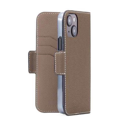 【BONAVENTURA】(for iPhone15) スタンドダイアリーケース シュリンクレザー [エトープ ] スマホケース ヨーロッパ最高級レザー 本革 プレゼント BKATR15-ET