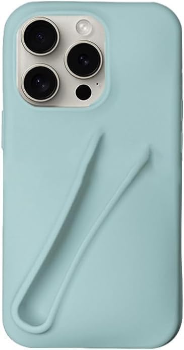 Étui à lèvres pour iPhone 15 Pro Max en silicone bleu avec espaceur