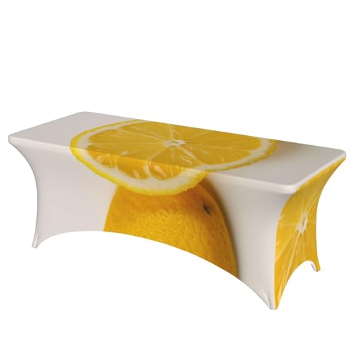 Nappe rectangulaire extensible 1,8m motif citron élastique - 2