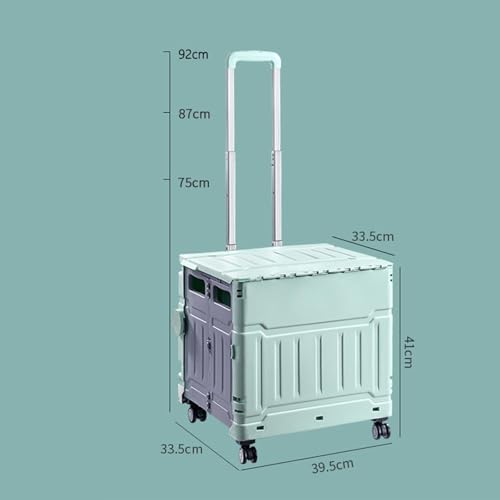 Faltbarer Einkaufstrolley mit Deckel – Tragbare Transportbox mit verstellbarem Aluminiumgriff für einfaches Reisen & Einkaufen – Vielseitige, leichte und bequeme Lösung – Bild 3