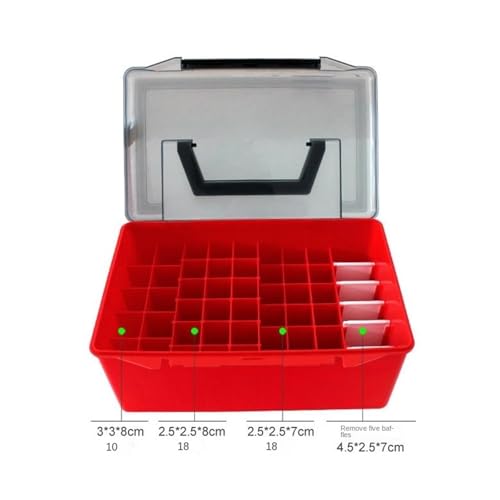 Caja de herramientas de pesca, caja de almacenamiento multifuncional para cebo con agujero de drenaje para una mejor organización y accesorios