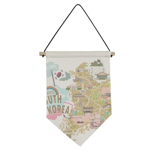 Drapeau de voyage en toile souvenir Corée du Sud salon
