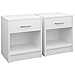 Deuba Nachttisch 2er Set 50x40x35 cm Schublade mit Griff Ablage Offen Holz Groß Boxspringbett Schlafzimmer Nachtschrank Nachtkonsole Nachtkommode Weiß
