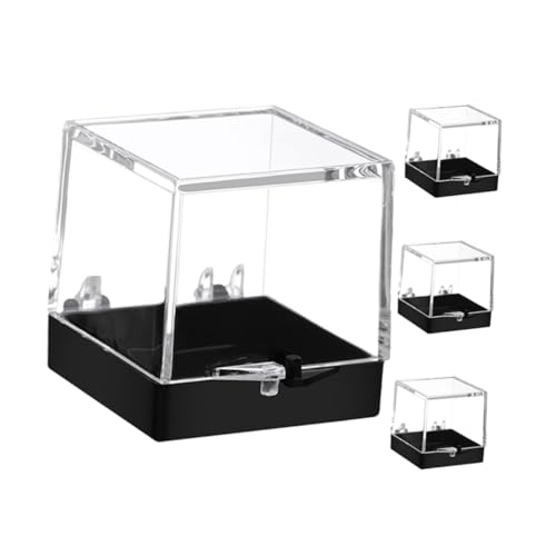 SOLUSTRE 4pcs Specimen Protection Boxes Folding Mineral Sample Cases Portable Display Containers for Jewelry