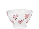 Blond Amsterdam Valentinstag Schale auf Fuß 13 cm „Eben Quatschen“ mit rosa Herzen – romantisches Keramik-Design für Snacks und Frühstück