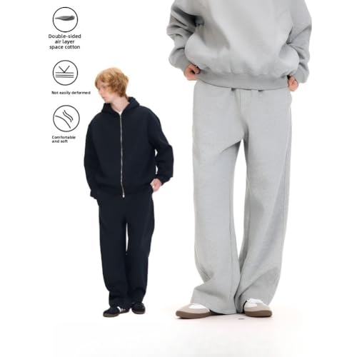 Men's Baggy Sweatpants 75% Cotton 25% Polyester, Straight Leg Casual Pants Relaxed Fit Lounge Jogger Everyday Wear3