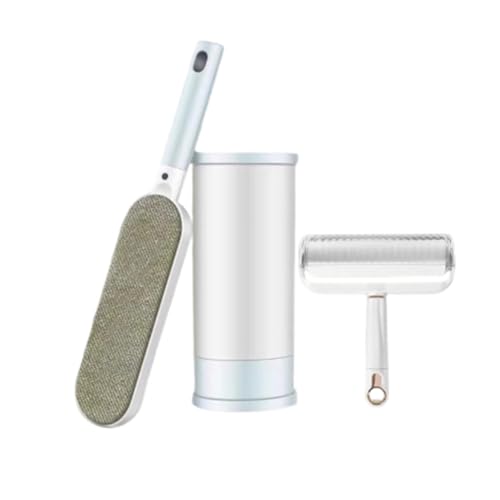 GreatRise Lot de 2 brosses à peluches réutilisables - Brosse à peluches double face - Brosse à vêtements - Épilateur portable pour enlever les poils d'animaux des meubles et vêtements - Bleu