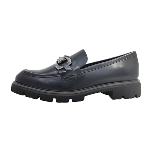 MARCO TOZZI Damen Loafer ohne Absatz Vegan mit Schnalle, Schwarz (Black), 38 EU