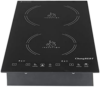 ChangBERT Restaurant NSF Certificated Pro 240V~2800W 12" High End Commercial Food Service Equipment Built in/Countertop Professional Double Burner Dual Induction Cooktop