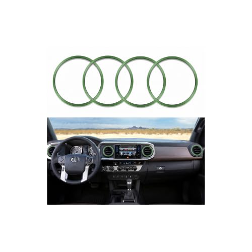 4-Pc Aluminum Outer Vent Rings for Toyota Tacoma 2016-2023, Green