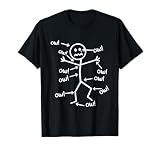 Ow Ow Ow Comedy Stick Character Funny Chronic Pain Meme T-Shirt
