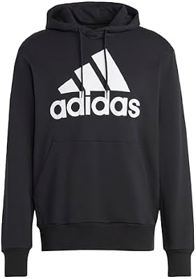 adidas Hombre Essentials French Terry Big Logo Hoodie, Black, S