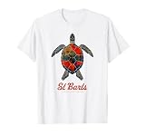 Tortuga marina marina de St. Barth, estilo caribeño vintage, retro Camiseta