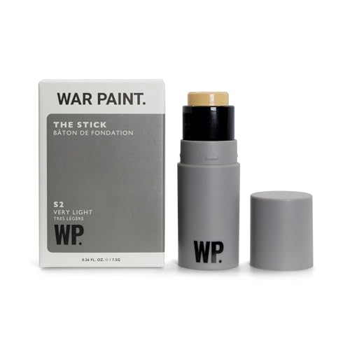 War Paint for Men Multi-Use Complexion Concealer and Foundation Stick, Evens Skin Tone and Covers Blemishes and Dark Circles, Quick Application S2 Very Light 7.5g