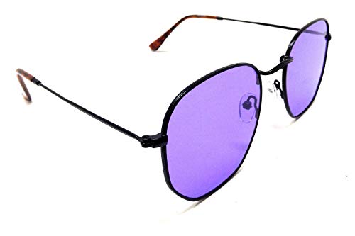 Dweebzilla Classic Metal Wire Frame Round Aviator Sunglasses w/Flat Lenses