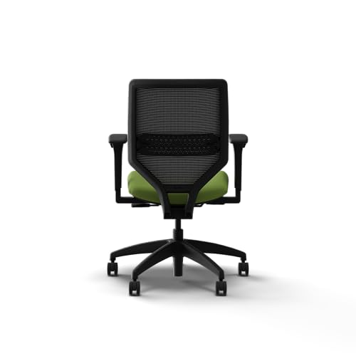 Image of HON Solve Office Chair, Ergonomic Office Chair Mesh Back Support, Adjustable Lumbar Support, Height Adjustable Arms, Black Frame, Pear