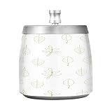 LI ZHI XIN Home Cenicero de acero inoxidable con tapa para interior o exterior con hojas de plantas tropicales