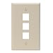Leviton 41080-3IP QuickPort Wallplate, Single Gang, 3-Port, Ivory