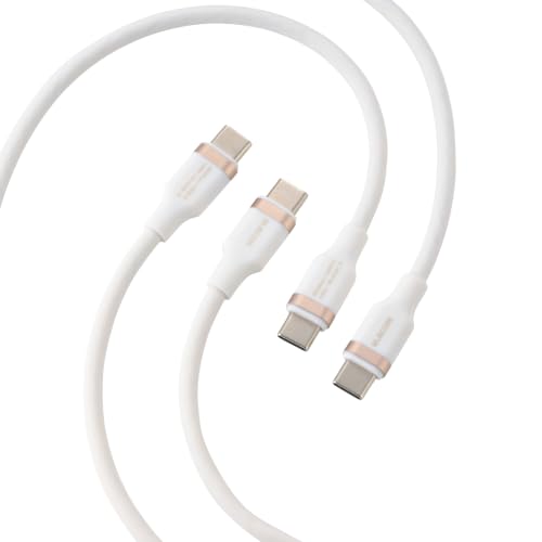 エレコム USB Type C ケーブル 1m 100W PD対応 高速充電 シリコン素材 なめらか やわらか 2本入り MacBook/iPad/Galaxy/Android スマホ タブレット 等対応 】 【iPhone 16 シリーズ 対応検証済】 ホワイト MPA-CCECSS10WW
