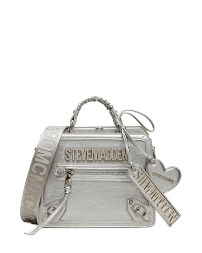 Image of Steve Madden womens Steve Madden EVELYN Logo Plaque Top Handle