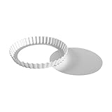 Fat Daddio's PFT-8 Removable Bottom Fluted Tart Pan, 8 x 1 Inch
