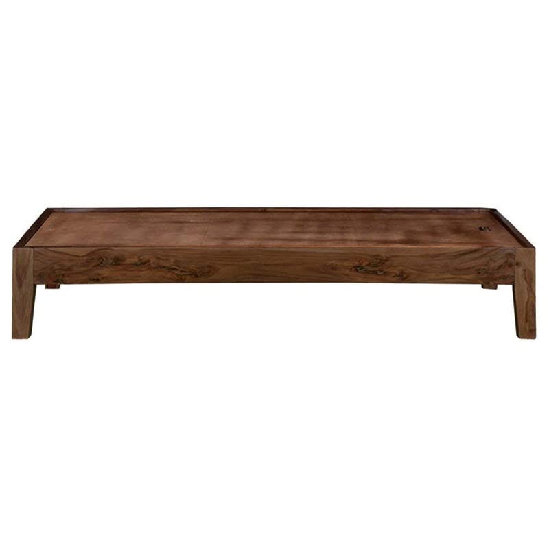 Image of Wudniture Solid Sheesham Wood Single Bed I Sheesham Wood Single Size Bed-Natural Dark Brown