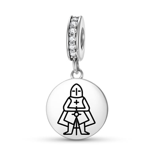 Breloque chevalier templier argent 925 pour bijoux à faire soi-même