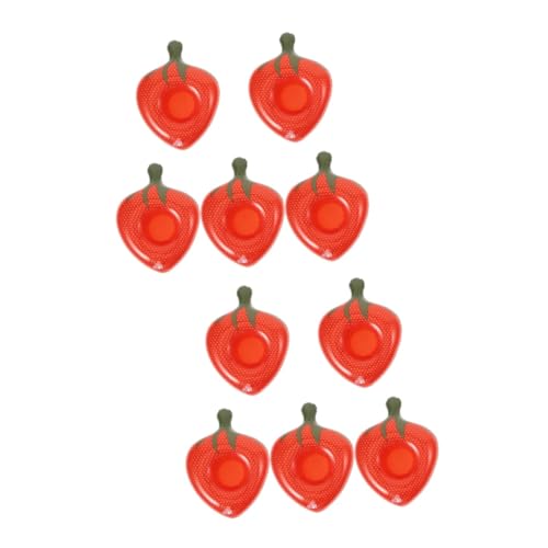 VICASKY 10piezas Portavasos Inflables Forma De Fresa para Bebidas La Piscina Soportes para Cervezas y Refrescos Fiestas Acuáticas Accesorios De PVC para Disfrutar La Playa Piscina