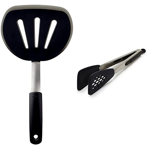 OXO silicone pancake turner & flexible tongs set
