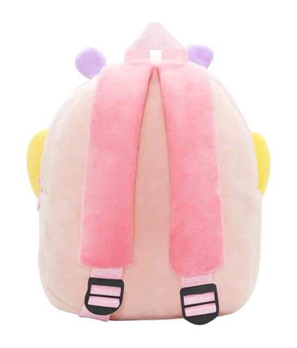Image of Frantic Kids Velvet School Bag soft plush standard Backpack Baby Girl Preschool Mini Travel Bags Baby Girl & Baby Boy & Toddlers Picnic Carry Travelling Bags (2-5 Years)