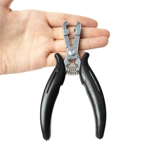 Pinces extensions cheveux pré-collées à bout plat et manche noir confort - 5