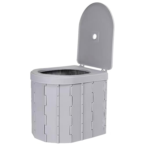 Car Portable Toilet Compatible with Fiat 600 Albea Argo Bravo Croma, Car Travel Commode Bucket, Car Camping Outdoor Emergency Toilet Porta Potty,Grey