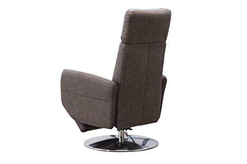 Cavadore TV-Sessel Cobra / Fernsehsessel mit 2 E-Motoren und Akku / Relaxfunktion, Liegefunktion / Ergonomie M / 71 x 110 x 82 / Lederoptik Dunkelbraun – Bild 6