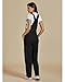 Luvamia Corduroy Overalls - Women's Loose Fit Straight Leg Jumpsuits - Black, Size X-Large (Fits 16-18)