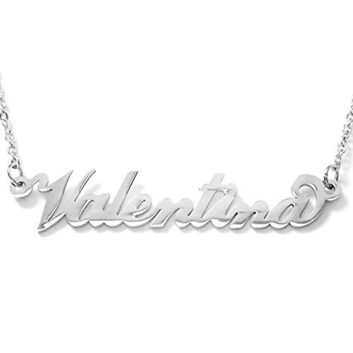 Flowers Collana Vari Nomi in Acciaio lucidissimo. Girocollo Collana con Nome Donna per Essere Sempre al Top. Scegli Il Tuo per Un Ottima Idea Regalo