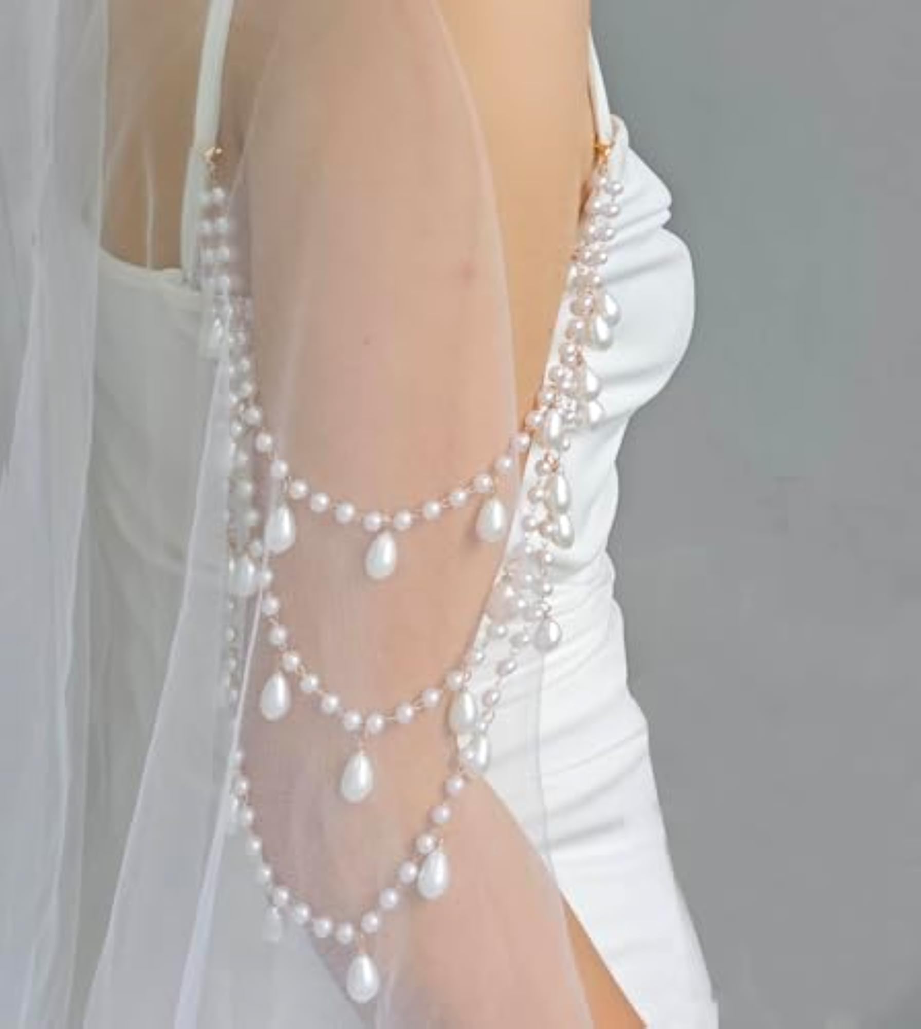 Pearl Arm Chain Wedding Bridal Shoulder Jewelry