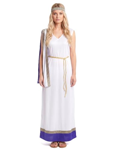 DEGUISE TOI - Déguisement Romaine longue violette femme - Robe - Ceinture - Bandeau - Taille Unique (40) - Violet - Déguisements adultes - Polyester - - Carnaval – vue 3