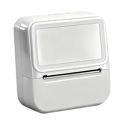 Impresora de etiquetas de envío, 8 x 8,2 x 4 cm, ABS blanco, portátil, sin tinta, máquina térmica para hacer pegatinas, lugar de trabajo, negocios, envío, organización, inventario, manualidades