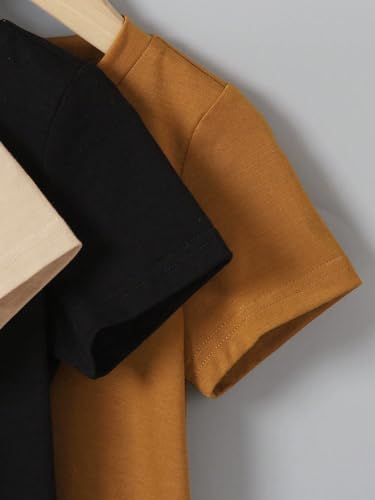 SOLY HUX Toddler Boy's Round Neck Tee 3 Piece Solid Short Sleeve T Shirts Summer Tops4