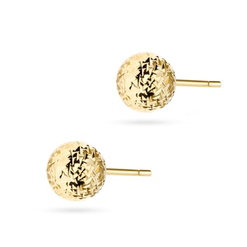 MARKO Ohrstecker aus 14K Echtgold 585 Kugel Ohrringe Damen Glänzender Gold Ohrschmuck in Größen von 3mm bis 8mm Zeitloser Schmuck für Frauen & Mädchen (4)
